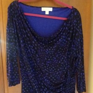 Purple and black top with ruching